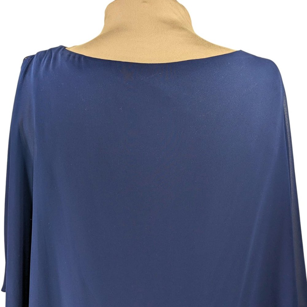 Xscape 14W Navy Blue Mother of the Bride Layered Chiffon Beaded Lined Dress - Picture 8 of 12